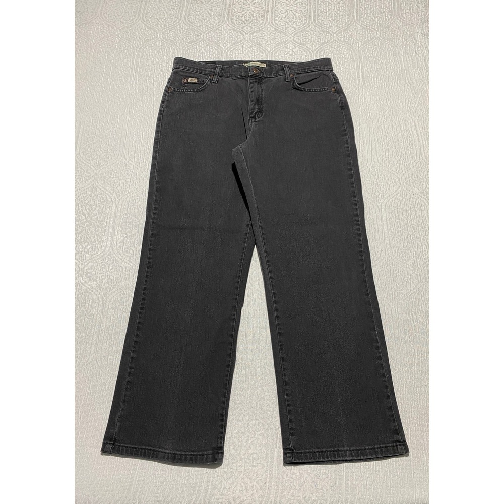Vintage Lee Relaxed Straight Leg Jeans Womens 12 Short Black At The Waist